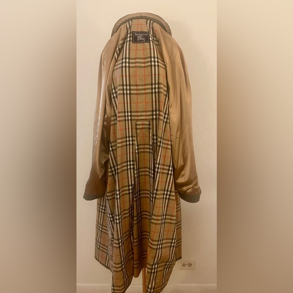 Vintage Burberry Men's Double Breasted OLIVE Green Trench Coat - Picture 6 of 10